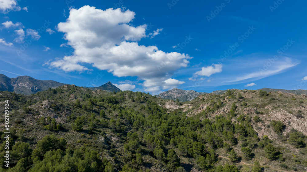 vista de las faldas de sierra blanca en el municipio de Marbella, España