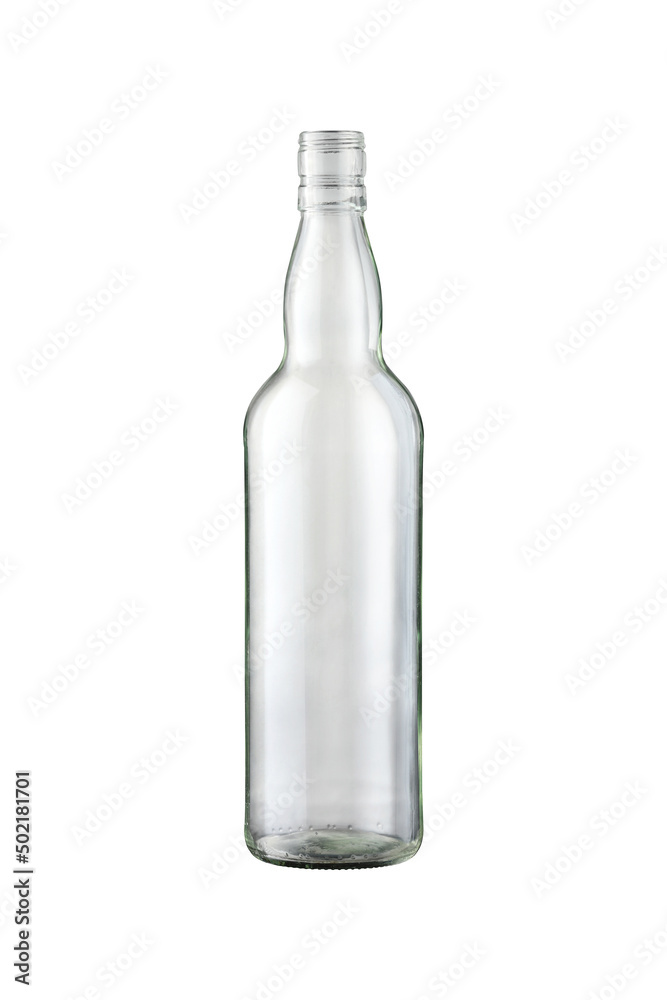 Empty Whiskey bottle isolated on white
