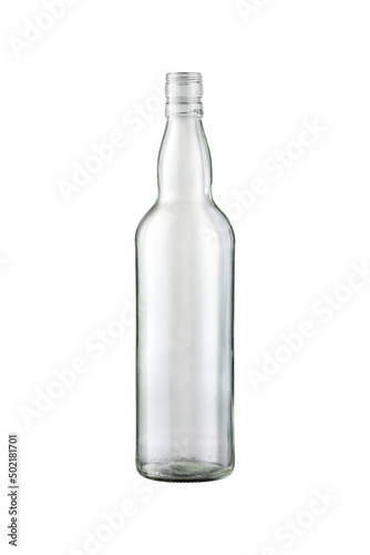 Empty Whiskey bottle isolated on white