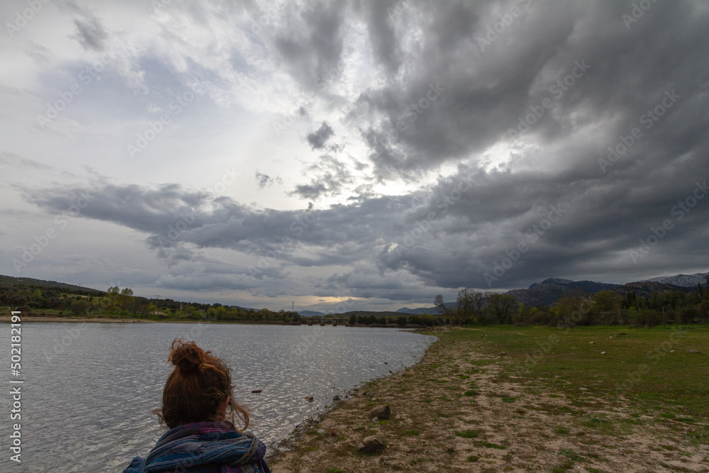 Long shot of clouds in a stormy day