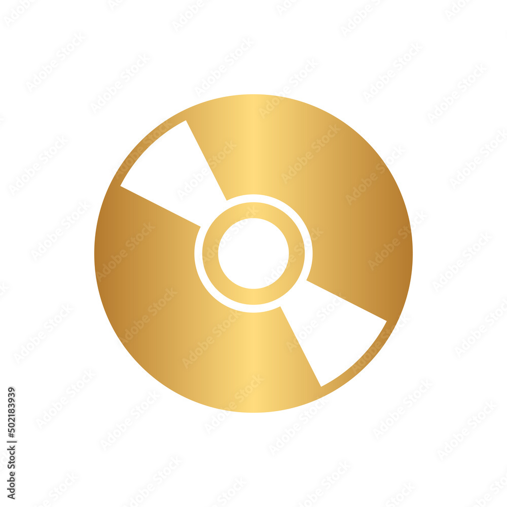 CD disk icon with gold gradient CD disk icon with gold gradient