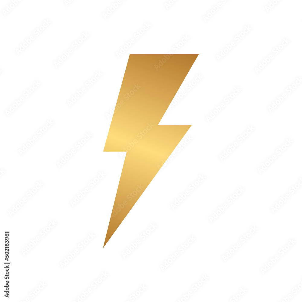 Lightning bolt icon with gold gradient Lightning bolt icon with gold gradient