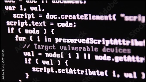 Hacker playing with code