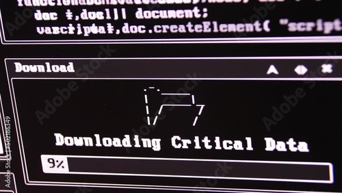 Hacker downloading critical infos