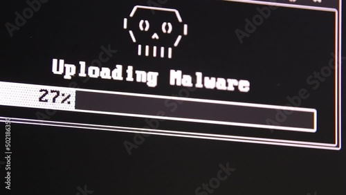 Hacker uploading malware