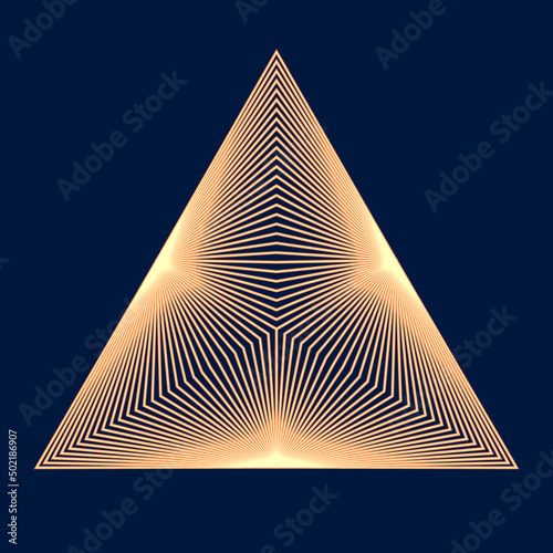 Golden triangle or pyramid as creative digital background.