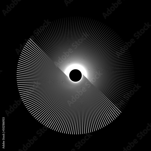 Art sun background. Tattoo template or logo with lines. Abstract art swirl symbol or icon.