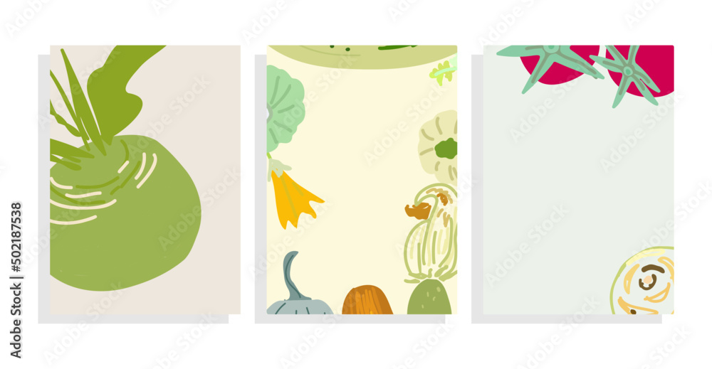 vector template background set with  flat  root vegetable, tomatoes,zucchini  