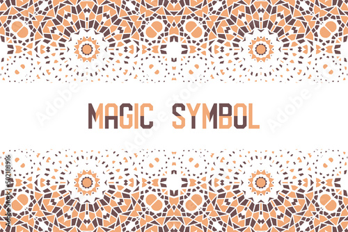 Abstract geometric background with arabic mosaic ornament. Vector asian design template
