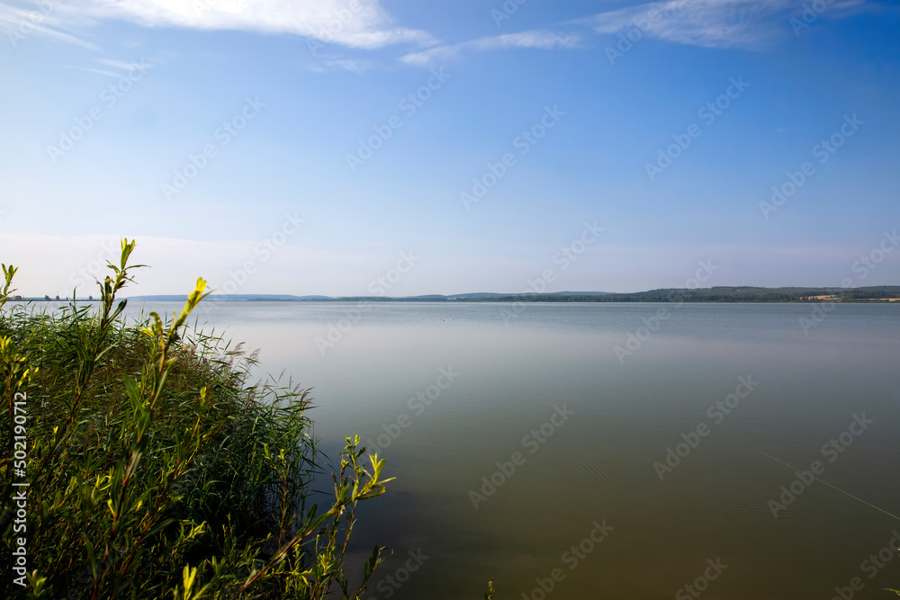 water in the lake in calm, windy weather