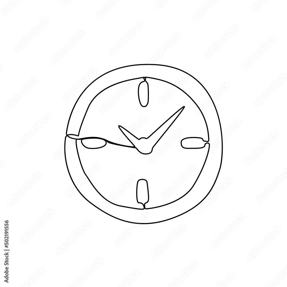 Line Drawing Clock Icon Line Drawing Clock Icon
