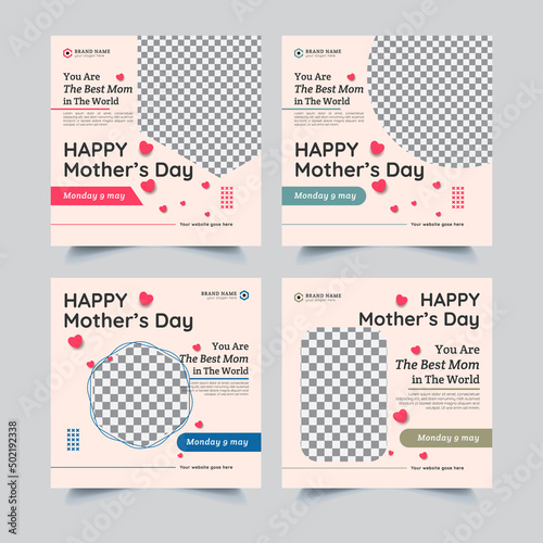 Set of social media banners for mother's day