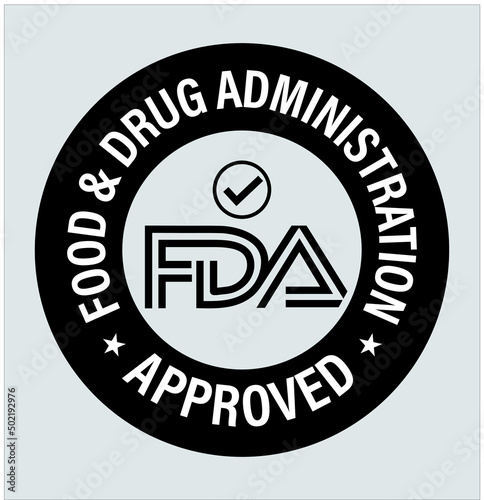 FDA approved vector icon. black in color