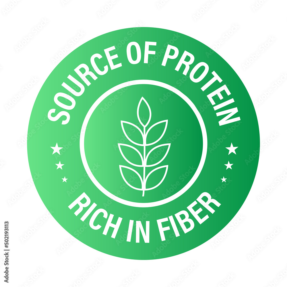 'rich source of protein, rich in Dietary fiber' vector icon, green in color 'rich source of protein, rich in Dietary fiber' vector icon, green in color