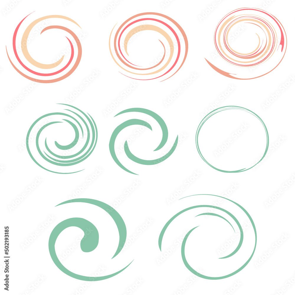 Vector swirl elements set