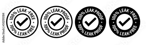 leak free, leak proof vector icon set, black in color photo