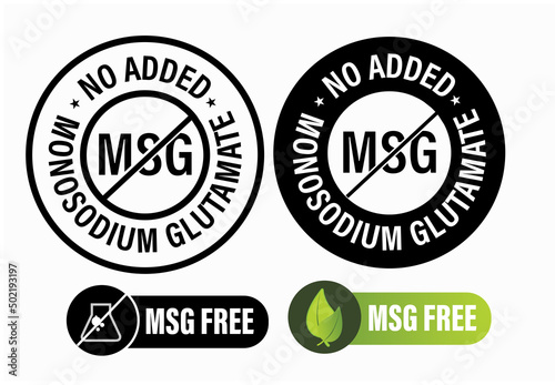 'no added monosodium glutamate' vector icon st.