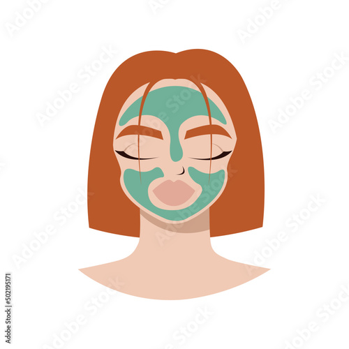 girl with beauty mask vector