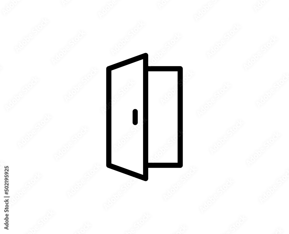 Door icon concept. Single premium editable stroke pictogram perfect for logos, mobile apps, online shops and web sites. Vector symbol isolated on white background. Door icon concept. Single premium editable stroke pictogram perfect for logos, mobile apps, online shops and web sites. Vector symbol isolated on white background.