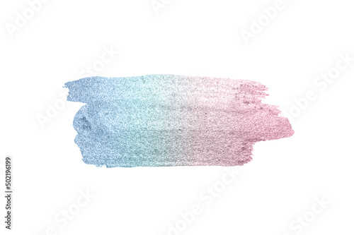 Abstract hand painted blue and pink stains on white background for your design