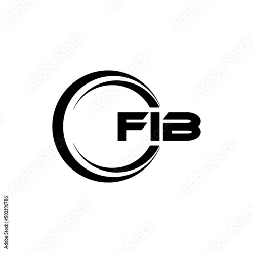 FIB letter logo design with white background in illustrator, vector logo modern alphabet font overlap style. calligraphy designs for logo, Poster, Invitation, etc.