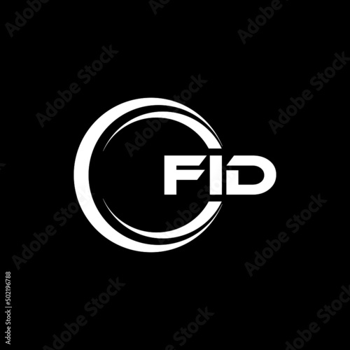 FID letter logo design with black background in illustrator, vector logo modern alphabet font overlap style. calligraphy designs for logo, Poster, Invitation, etc.