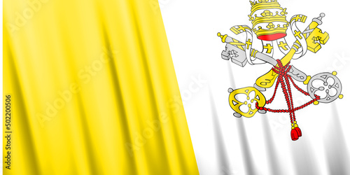 Wavy vector flag of Vatican City
