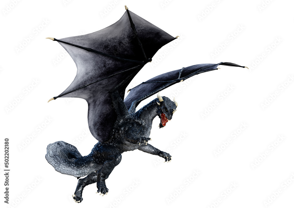 Fototapeta premium 3D Rendering Fairy Tale Dragon on White