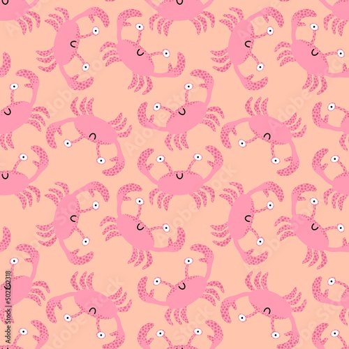 Summer sea seamless crabs pattern for fabrics and textiles and packaging and gifts and cards and linens 