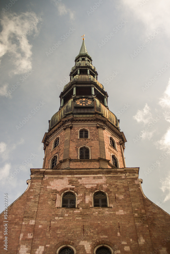 Fototapeta premium Saint Peters church in Riga, Latvia