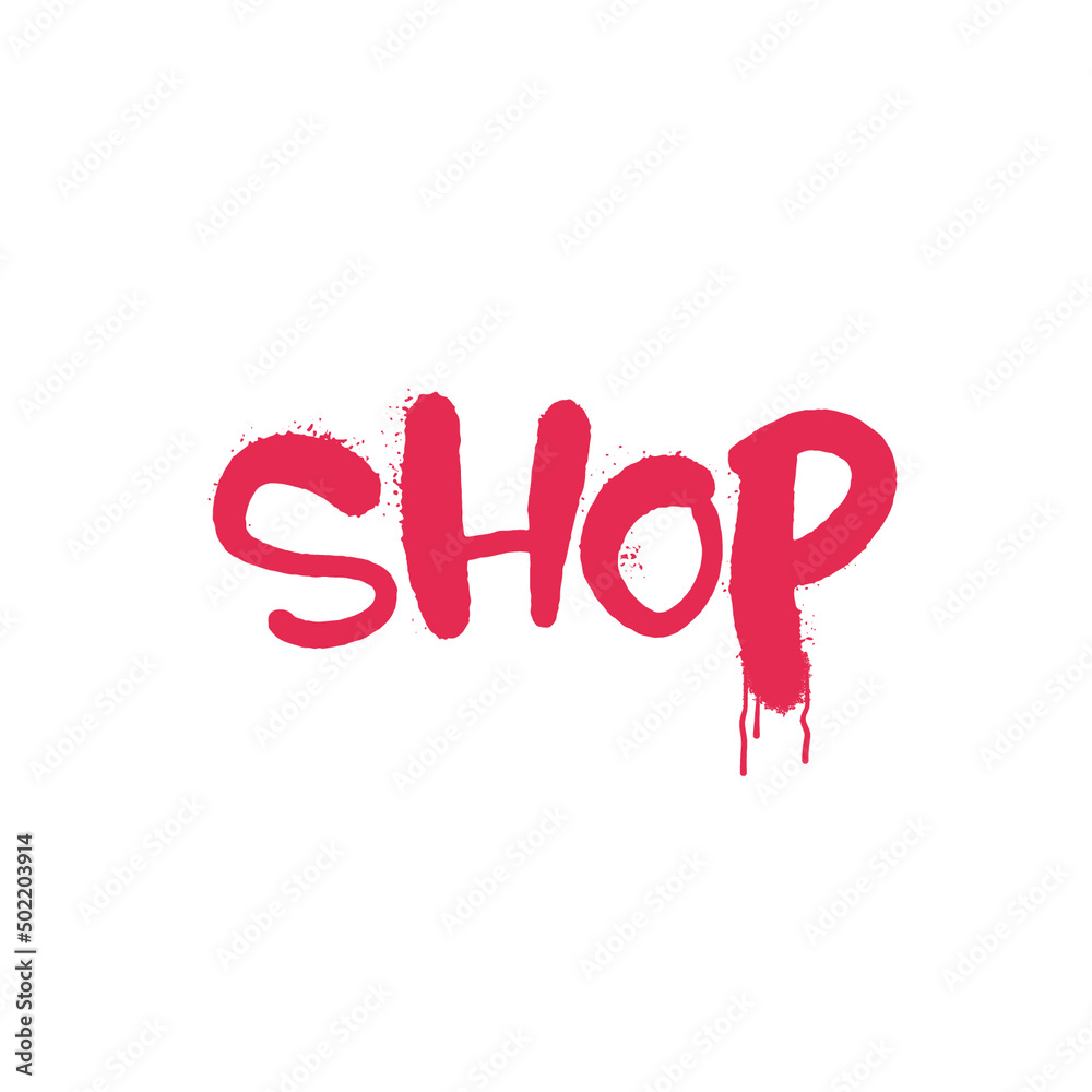 Graffiti Spray Style Shop Label Graffiti Spray Style Shop Label