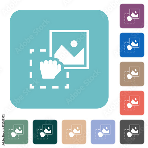 Grab image to upload rounded square flat icons