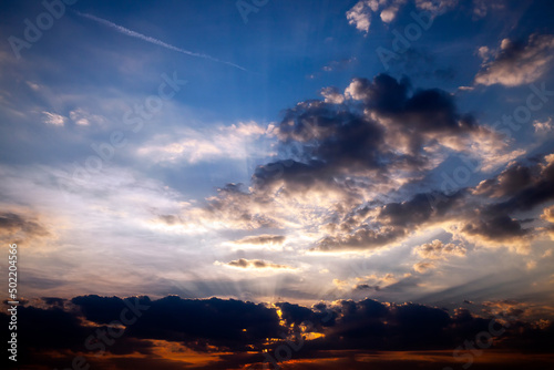 multicolored sky with clouds during sunset or sunrise