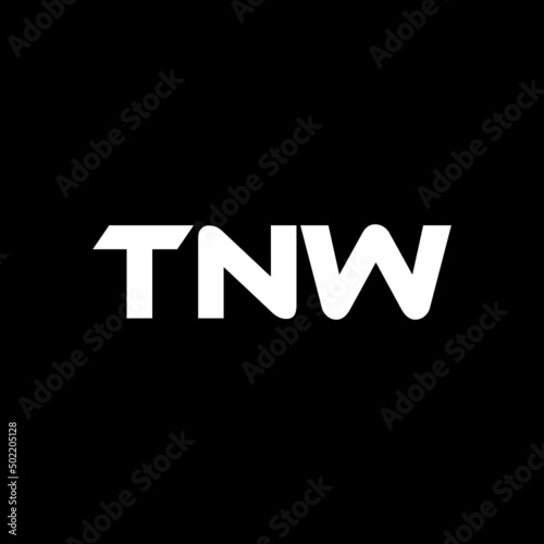 TNW letter logo design with black background in illustrator, vector logo modern alphabet font overlap style. calligraphy designs for logo, Poster, Invitation, etc. 