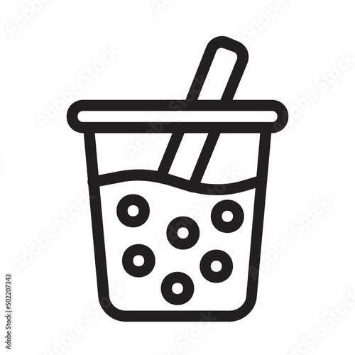 Bubble Tea , Tea outline icon.