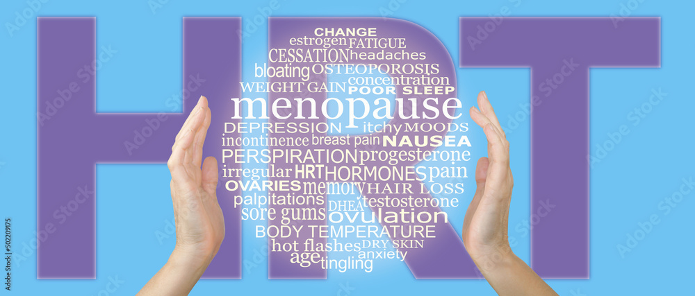 Menopause and HRT is in your hands bubble campaign message banner ...
