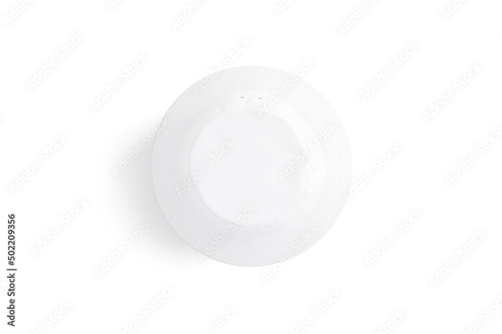 Blank white bucket hat mockup, top view Blank white bucket hat mockup, top view