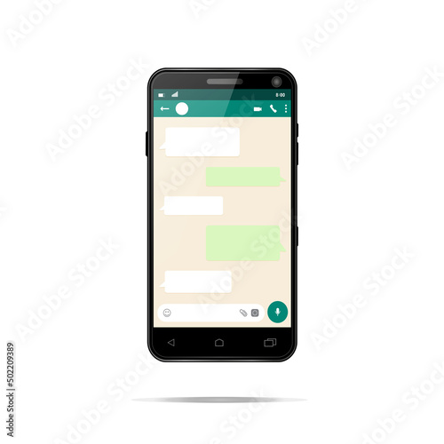 Mobile phone. Vector illustration. Messenger window. Whatsapp chating and messaging concept.