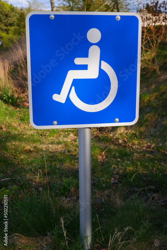Parking sign for people with disabilities. Handicap sign.