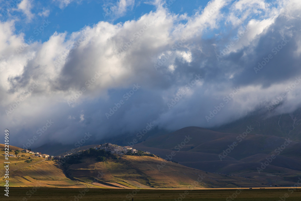 Castelluccio village in National Park Monte Sibillini, Umbria region, Italy