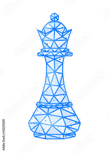 Polygonal Wireframe Chess Composition