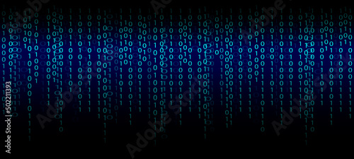 Digital matrix. Cybernetic background. Big data visualization. Vector 3D illustration.