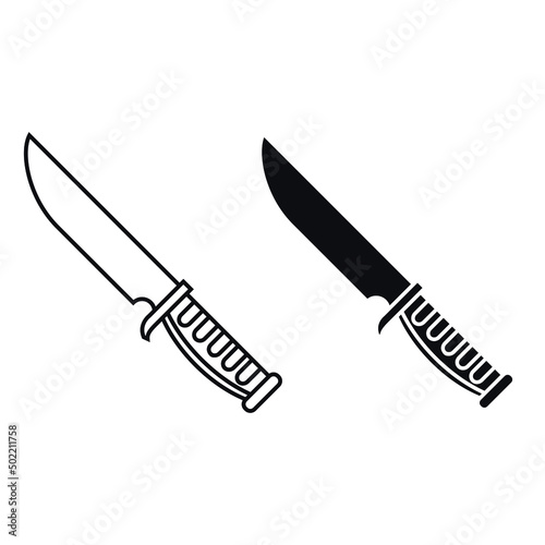 Knife icon vector set. hike illustration sign collection. ammunition symbol. hunting logo.