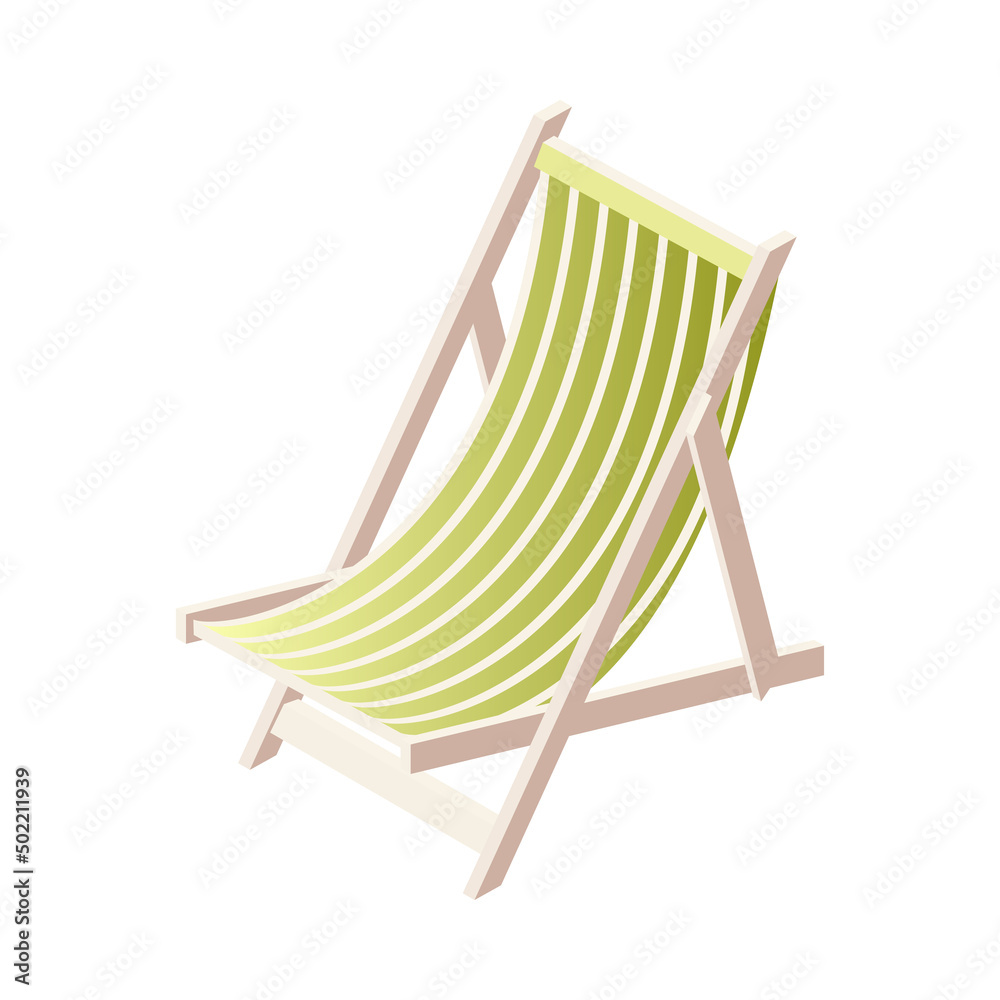 Sun Lounger Isometric Composition