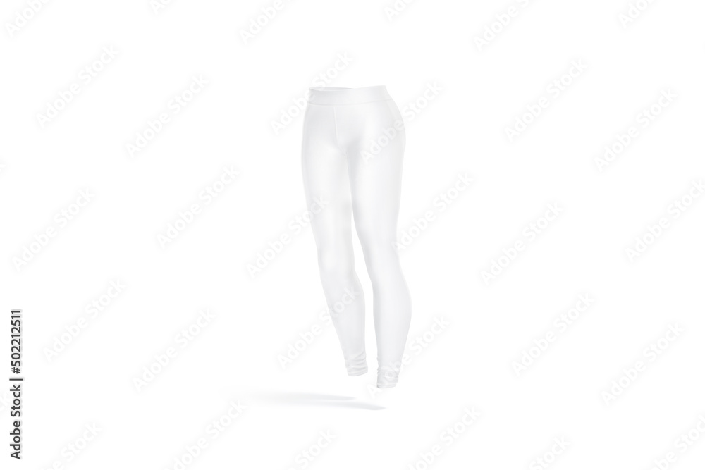 Blank white women sport leggings mock up, side view Blank white women sport leggings mock up, side view