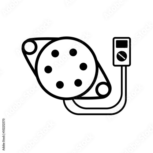 Car generator repair symbol icon on white background for auto service, auto mechanic, websites