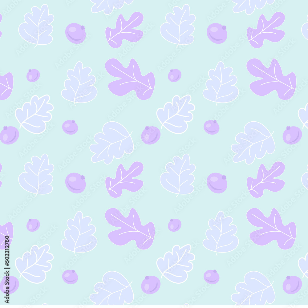 Vector seamless pattern, with purple leaves for textiles, wallpapers, backgrounds