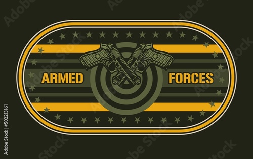 Armed forces colorful vintage sticker