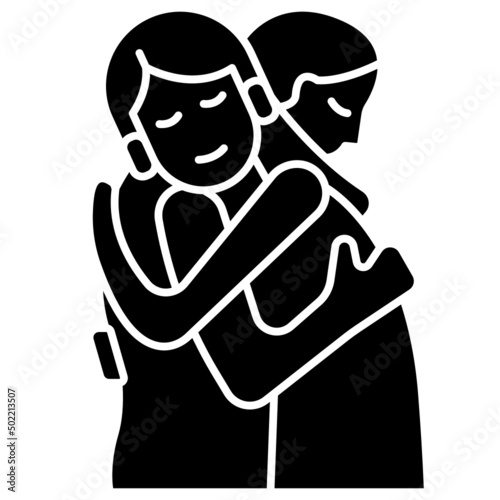 Hugging solid icon