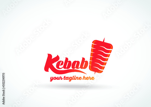 Set of doner kebab logo templates. creative labels for Turkish and Arabian fast food restaurant shawarma